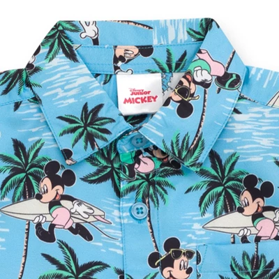 Disney Mickey Mouse Hawaiian Button Down Shirt And Shorts Toddler To Big Kid 7 Disney Mickey Mouse Hawaiian Button Down Shirt And Shorts Toddler To Big Kid - Image 5