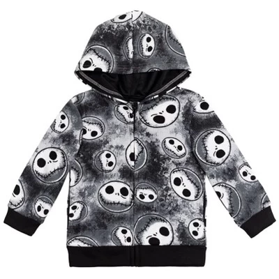 Disney Nightmare Before Christmas Jack Skellington Fleece Zip Up Hoodie Little Kid To Big Kid 9 Disney Nightmare Before Christmas Jack Skellington Fleece Zip Up Hoodie Little Kid To Big Kid - Image 7