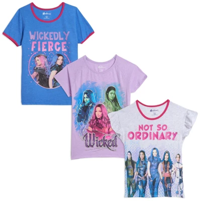 Disney Descendants Audrey Evie Mal Girls 3 Pack T-Shirts Little Kid To Big Kid 9 Disney Descendants Audrey Evie Mal Girls 3 Pack T-Shirts Little Kid To Big Kid - Image 7