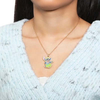 Disney Girls Lilo & Stitch Gold Plated Necklace With Stitch Pendant - Stitch Gifts Jewelry, 16 + 2'' 3 Disney Girls Lilo & Stitch Gold Plated Necklace With Stitch Pendant - Stitch Gifts Jewelry, 16 + 2''