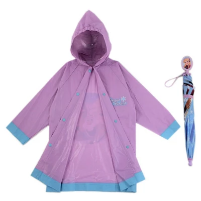 Disney Frozen Elsa And Anna Girl’s Umbrella And Raincoat Set, Kids Ages 4-7 4 Disney Frozen Elsa And Anna Girl’s Umbrella And Raincoat Set, Kids Ages 4-7 - Image 2