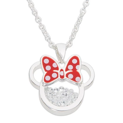 Disney Minnie Mouse Womens Silver Plated Birthstone Shaker Necklace, 18+2" 8 Disney Minnie Mouse Womens Silver Plated Birthstone Shaker Necklace, 18+2" - Image 6