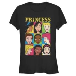 Junior's Disney Princess Distressed Close-Up Poster T-Shirt -Family Style Shop GUEST 48d1af5d d339 41bd 930e 148d9134996b