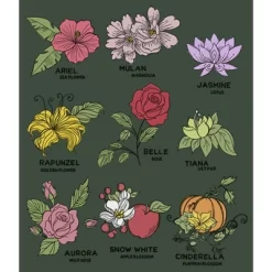 Junior's Disney Princess Floral Chart Festival Muscle Tee