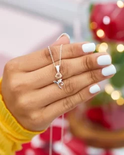 Disney Beauty And The Beast, Sterling Silver Two Tone Rose Pendant Necklace, 18" -Family Style Shop GUEST 4cd379e4 b01d 4fa7 a5e3 cf7830080f03