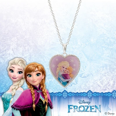 Disney Womens Frozen II Silver Plated Frozen Necklace With Embracing Elsa And Anna Heart Pendant Jewelry 5 Disney Womens Frozen II Silver Plated Frozen Necklace With Embracing Elsa And Anna Heart Pendant Jewelry - Image 3