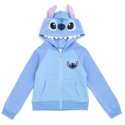 Disney Lilo & Stitch Girls French Terry Zip Up Cosplay Hoodie Little Kid To Big Kid 5 Disney Lilo & Stitch Girls French Terry Zip Up Cosplay Hoodie Little Kid To Big Kid - Image 3