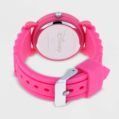 Girls' Disney Princess Plastic Time Teacher Silicon Strap Watch - Pink 3 Girls' Disney Princess Plastic Time Teacher Silicon Strap Watch - Pink