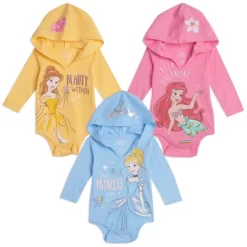 Disney Princess Disney Cinderella Princess Belle Princess Ariel Baby Girls 3 Pack Bodysuits Newborn To Infant -Family Style Shop GUEST 5326d629 4dc6 423c b721 644f1b6b37ff