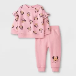 Disney Baby Girls' 2pc Minnie Mouse Long Sleeve Fleece Pullover And Jogger Set - Pink -Family Style Shop GUEST 53be15f9 bf00 4d2b 874a 027f2382394e