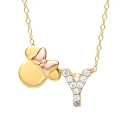 Disney Minnie Mouse Sterling Silver Gold Plated Cubic Zirconia Initial Pendant Necklace, 18" 28 Disney Minnie Mouse Sterling Silver Gold Plated Cubic Zirconia Initial Pendant Necklace, 18" -Family Style Shop GUEST 5644808f b080 4814 9ae8 33464f841c46