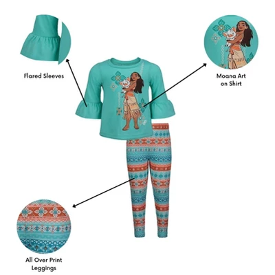 Disney Moana Girls T-Shirt And Leggings Outfit Set Little Kid To Big Kid 7 Disney Moana Girls T-Shirt And Leggings Outfit Set Little Kid To Big Kid - Image 5