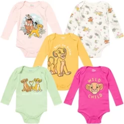 Disney Classics Princess Lion King Pumbaa Princess Ariel Timon Baby Girls 5 Pack Bodysuits Newborn To Infant -Family Style Shop GUEST 5b719b6a 1a52 4d39 b060 b43d03af99dc