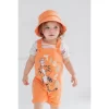 Disney Tigger Winnie The Pooh Baby French Terry Short Overalls T-Shirt And Hat 3 Piece Outfit Set Newborn To Infant