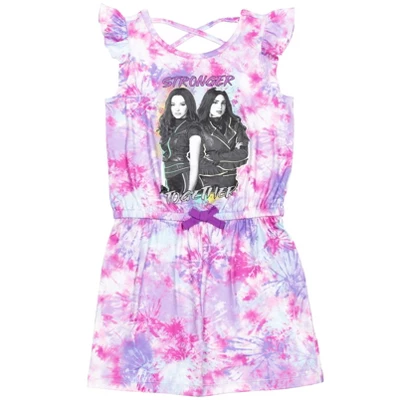 Disney Descendants Mal Evie Fashion Sleeveless Romper Purple Tie-Dye 11 Disney Descendants Mal Evie Fashion Sleeveless Romper Purple Tie-Dye - Image 9