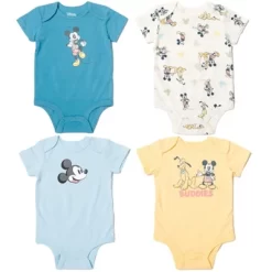 Disney Mickey Mouse Pluto Mickey Mouse Baby 4 Pack Snap Bodysuits Newborn To Infant -Family Style Shop GUEST 5e231e6c afae 4dee 8093 078843ea5d01