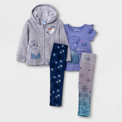 Toddler Girls' 4pc Disney Frozen Top And Bottom Set - Blue 7 Toddler Girls' 4pc Disney Frozen Top And Bottom Set - Blue - Image 5