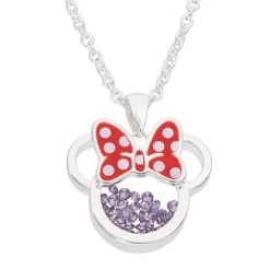 Disney Minnie Mouse Womens Silver Plated Birthstone Shaker Necklace, 18+2" 24 Disney Minnie Mouse Womens Silver Plated Birthstone Shaker Necklace, 18+2" -Family Style Shop GUEST 611f6812 8fca 41db 9993 138d1941d1e5