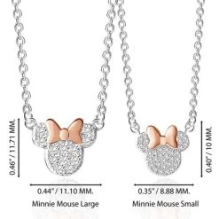 Disney Minnie Mouse Silver Plated Cubic Zirconia Mommy & Me Necklace Set -Family Style Shop GUEST 624b8158 a1cd 4ff8 89a6 d97ddc992f14