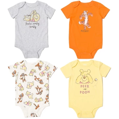 Disney Winnie The Pooh Tigger Winnie The Pooh Baby 4 Pack Snap Bodysuits Newborn To Infant 11 Disney Winnie The Pooh Tigger Winnie The Pooh Baby 4 Pack Snap Bodysuits Newborn To Infant - Image 9