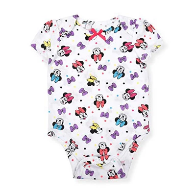 Disney Girl's 5-Pack Minnie Mouse Graphic Baby Bodysuit Creeper Set For Infant 3 Disney Girl's 5-Pack Minnie Mouse Graphic Baby Bodysuit Creeper Set For Infant