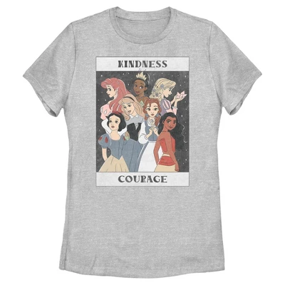 Women's Disney Princesses Kindness And Courage Poster T-Shirt 5 Women's Disney Princesses Kindness And Courage Poster T-Shirt - Image 3