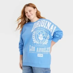 Women's Disney Original Mickey Graphic Sweatshirt - Blue -Family Style Shop GUEST 65273cf6 f93d 4b2b 85c3 8c0ad94eef3c