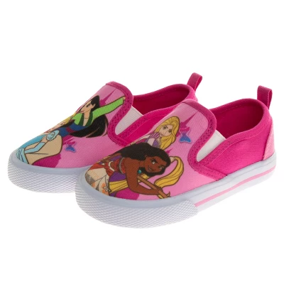 Disney Princess Girls No Lace Shoes - Kids Disney Character Loafer Low Top SlipOn Casual Tennis Canvas Sneakers (size 5-12 Toddler - Little Kid) 3 Disney Princess Girls No Lace Shoes - Kids Disney Character Loafer Low Top SlipOn Casual Tennis Canvas Sneakers (size 5-12 Toddler - Little Kid)