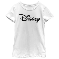 Girl's Disney Black And White Classic Logo T-Shirt -Family Style Shop GUEST 68cac273 2ba5 4f92 bcf0 11387cb96253