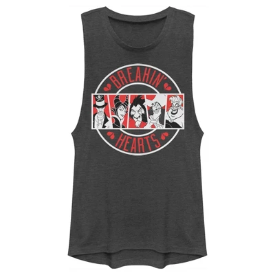 Junior's Disney Villains Valentine's Day Breakin' Hearts Festival Muscle Tee 5 Junior's Disney Villains Valentine's Day Breakin' Hearts Festival Muscle Tee - Image 3