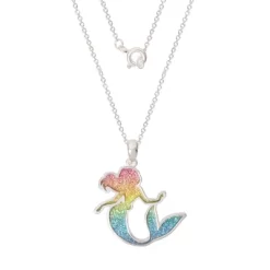 Disney Princess Ariel Silver Plated Rainbow Glitter Pendant Necklace, 18'' -Family Style Shop GUEST 6b5fdc6e 75f0 493d 9283 abebc73cc9c8