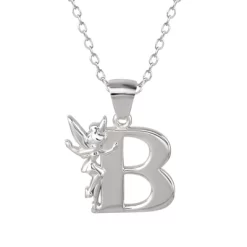 Disney Tinkerbell Initial Silver Pendant Necklace -Family Style Shop GUEST 6e4899e6 8f22 42cb 98cc dd74175373f7