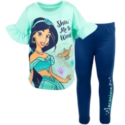 Disney Princess Moana Frozen Little Mermaid Rapunzel Jasmine Belle Girls T-Shirt And Leggings Outfit Set Toddler To Big Kid -Family Style Shop GUEST 734ad7c6 de97 46ed 9750 7cab5748375b