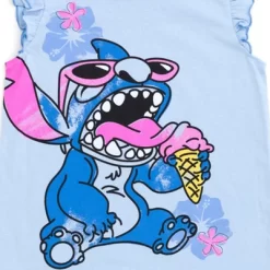 Disney Minnie Mouse Lilo & Stitch Girls French Terry Tank Top Shirt Dolphin And Active Shorts Little Kid To Big Kid -Family Style Shop GUEST 746d370f ab14 4f52 9a2c db17b76bacaf