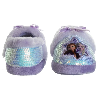 Disney Frozen Girl Slippers - Elsa And Anna Plush Lightweight Warm Comfort Soft Aline House Shoes - Purple (sizes 5-12 Toddler-Little Kid) 7 Disney Frozen Girl Slippers - Elsa And Anna Plush Lightweight Warm Comfort Soft Aline House Shoes - Purple (sizes 5-12 Toddler-Little Kid) - Image 5