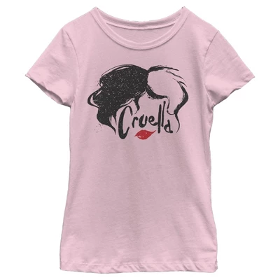 Disney Girl's Cruella Red Lips Logo T-Shirt 5 Disney Girl's Cruella Red Lips Logo T-Shirt - Image 3