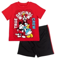 Disney Mickey Mouse Donald Duck Goofy Pluto Graphic T-Shirt And Mesh Shorts Outfit Set Infant To Little Kid -Family Style Shop GUEST 7664cb32 830e 478d 97a6 36fe1a2468ba