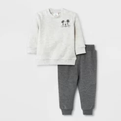 Disney Baby Boys' 2pc Mickey Mouse Fleece Pullover And Jogger Set - Heather Cream -Family Style Shop GUEST 777aad24 bf21 49b7 9203 2e5b325aceb6