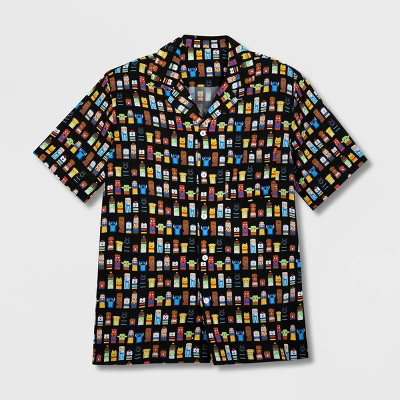 Men's Disney 100 Unified Characters Woven Button-Up Shirt - Black - Disney Store 6 Men's Disney 100 Unified Characters Woven Button-Up Shirt - Black - Disney Store - Image 4