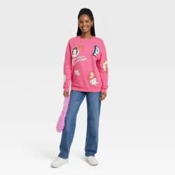 Women's Disney 100 Princess Graphic Sweatshirt - Pink -Family Style Shop GUEST 77e04673 1625 49eb b575 454ed5bd05a0