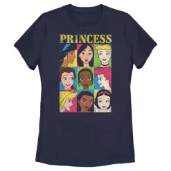 Women's Disney Princess Distressed Close-Up Poster T-Shirt -Family Style Shop GUEST 7ea29f29 e1e4 475d b1a1 132c2c839bf8