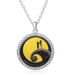 Disney The Nightmare Before Christmas Womens Jack And Sally Necklace, 18''