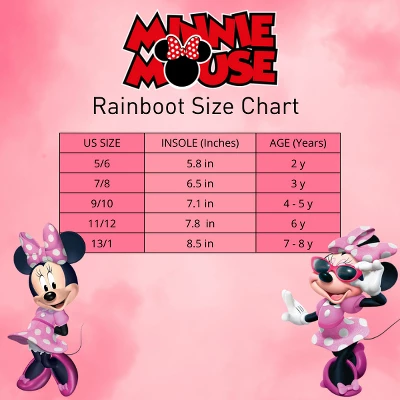 Disney Minnie Mouse Rubber Rainboots - Waterproof Lightweight Easy On With Easy Pull Handles - Fuchsia (sizes 7/1 Toddler / Little Kid / Big Kid) 8 Disney Minnie Mouse Rubber Rainboots - Waterproof Lightweight Easy On With Easy Pull Handles - Fuchsia (sizes 7/1 Toddler / Little Kid / Big Kid) - Image 6