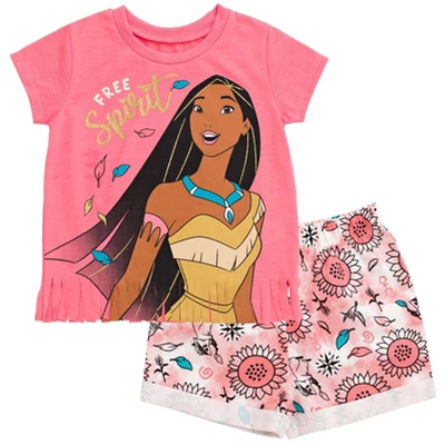 Disney Frozen Moana Princess Rapunzel Snow White Raya And The Last Dragon Girls Peplum T-Shirt And French TerryShorts Outfit Set Little Kid To Big Kid 12 Disney Frozen Moana Princess Rapunzel Snow White Raya And The Last Dragon Girls Peplum T-Shirt And French TerryShorts Outfit Set Little Kid To Big Kid - Image 10