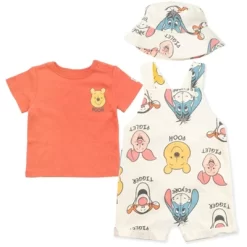 Disney Tigger Winnie The Pooh Baby French Terry Short Overalls T-Shirt And Hat 3 Piece Outfit Set Newborn To Infant -Family Style Shop GUEST 816f42c0 288e 4dae bbc3 29469489537a