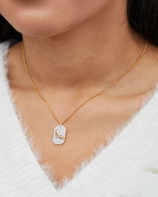 Disney Princess Cinderella Yellow Gold Plated Sterling Silver Cubic Zirconia Slipper Pendant Necklace, Officially Licensed 3 Disney Princess Cinderella Yellow Gold Plated Sterling Silver Cubic Zirconia Slipper Pendant Necklace, Officially Licensed