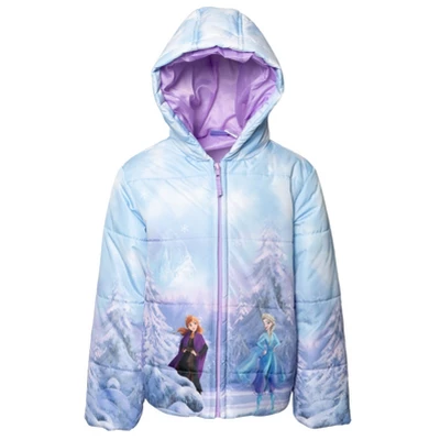 Disney Frozen Princess Anna Elsa Girls Zip Up Puffer Jacket Little Kid 12 Disney Frozen Princess Anna Elsa Girls Zip Up Puffer Jacket Little Kid - Image 10