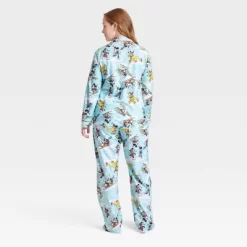 Women's Disney 100 2pc Coat Pajama Set - Blue