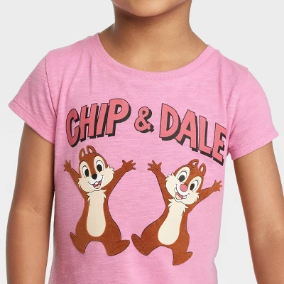 Toddler Girls' Disney Chip & Dale Short Sleeve Graphic T-Shirt - Pink 3 Toddler Girls' Disney Chip & Dale Short Sleeve Graphic T-Shirt - Pink
