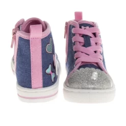 Disney Minnie Mouse Shoes Girl Sneakers - High Top Casual Canvas Characters Slip On Kids Shoes (toddler/little Kid Sizes 6-12)